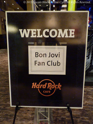 Party de bienvenue du voyage du fan club au Hard Rock Cafe de Las Vegas, Nevada, États-Unis (19 avril 2013)